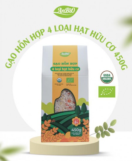 Gạo hỗn hợp 4 loại hạt hữu cơ