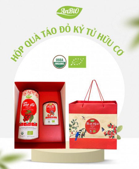 Hộp quà Táo đỏ hữu cơ + kỷ tử hữu cơ