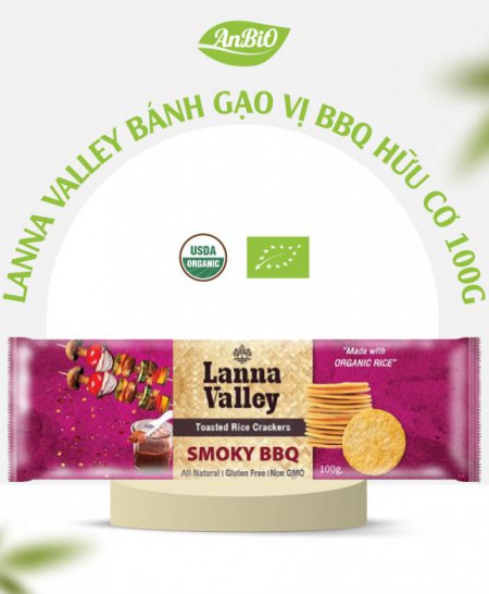 Lanna Valley Bánh gạo vị BBQ hữu cơ 100g