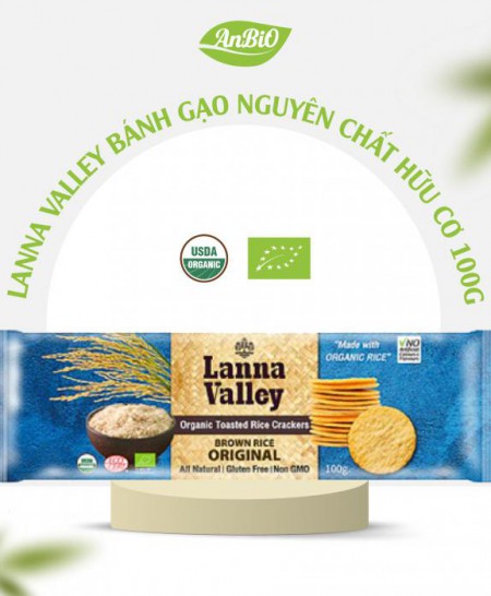 Lanna Valley Bánh gạo nguyên chất hữu cơ 100g