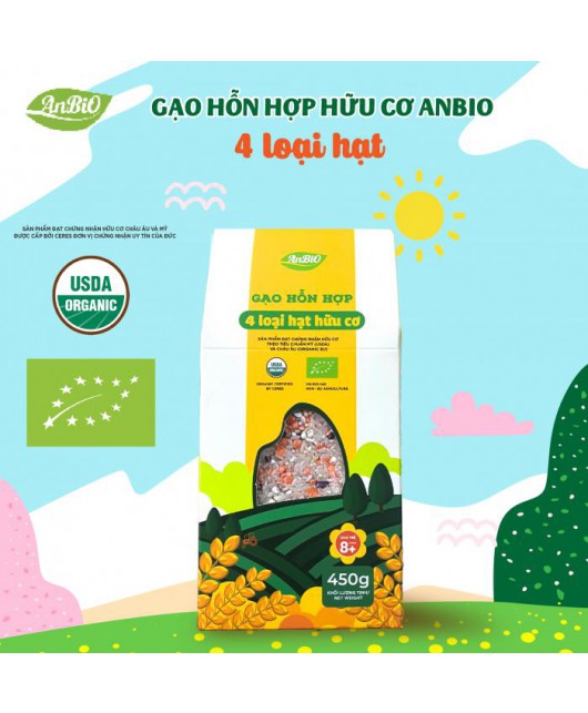 Gạo hỗn hợp 4 loại hạt hữu cơ