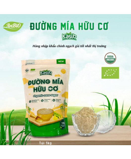 Đường mía hữu cơ Kasib 1kg