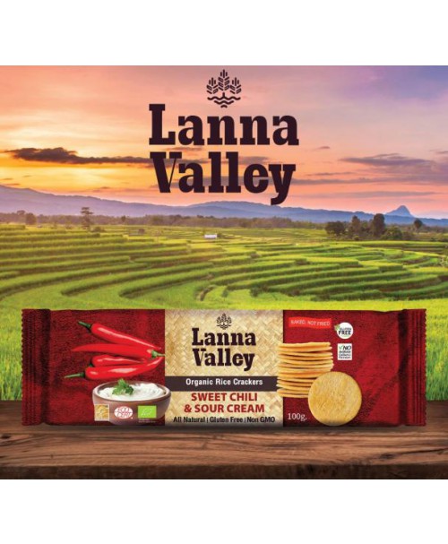 Lanna Valley Bánh gạo vị chua cay hữu cơ 100g 