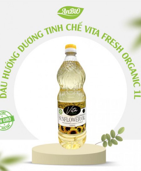 Dầu hướng dương tinh chế Vita Fresh Organic chai 1 Lít