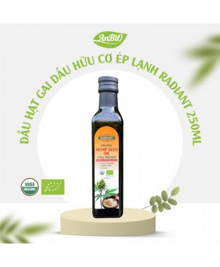 Dầu hạt gai dầu hữu cơ ép lạnh Radiant 250ml
