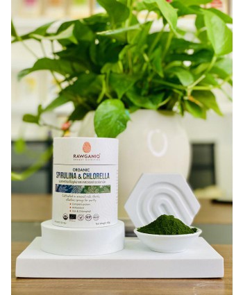 Organic spirulina & Chlorella 100g Hốn hợp Bột tảo xoắn, tảo lục hữu cơ 100g