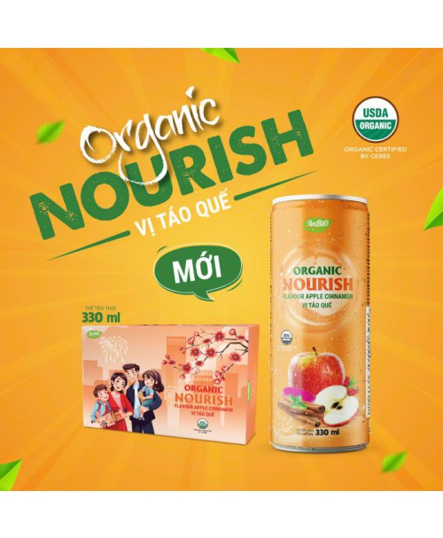 Nước Nourish Organic( Vị táo quế) 