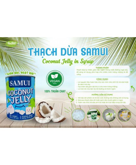 Thạch dừa Samui (Coconut jelly in Syrup) 