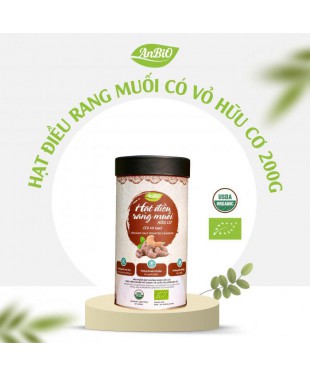 Hạt điều rang muối hữu cơ có vỏ lụa 200g
